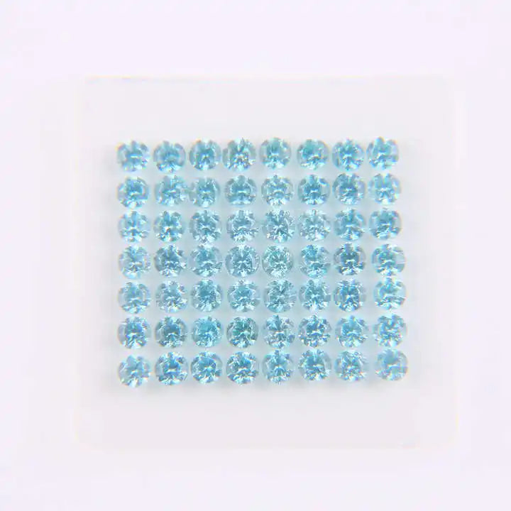 VOAINO 2.0 mm 2.82 Carat 56 Pcs Round Loose Hyacinth Crystals Natural Loose Sapphire Stones for Pendant Jewelry Brooches