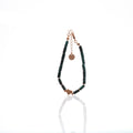 Emerald Green Jade Cylinder Beads & Gold Heart Charm Women's Fashion Bracelet Real Gold Plated Jewelry