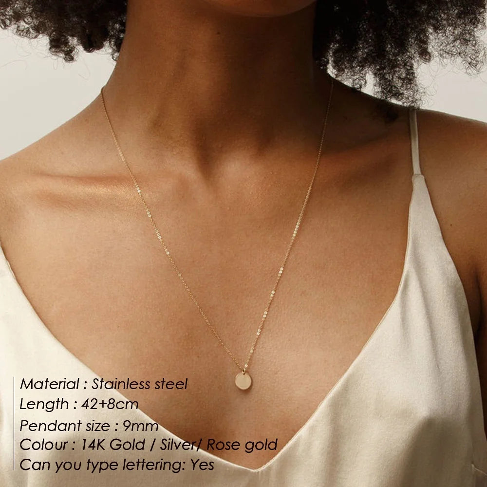 Dress Multi Layer Necklace Set Round Pendant Women African Necklace Stainless Steel Trendy 14k Gold Plate Jewelry Gold Chain