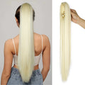 AliLeader High Quality Synthetic Chemical Fiber Long Straight Fake Ponytail Hair Extensions with Claw Clip