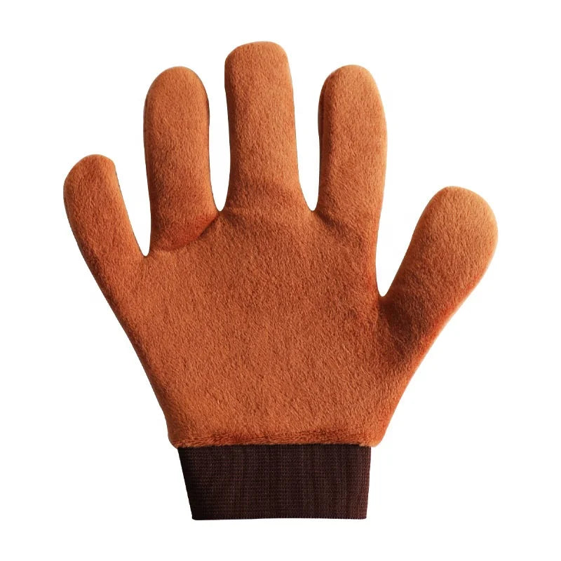 Supply Vegan Five-Finger Velvet Mitts in Pink Brown White Orange for Body Use Manufacturer's Hot Sale ODM OEM Tanning Mitts