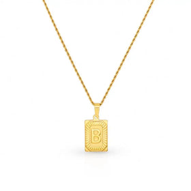 Chris April in Stock 316L Stainless Steel PVD Gold Plating Alphabet Letters Pendant Rope Chain Necklace