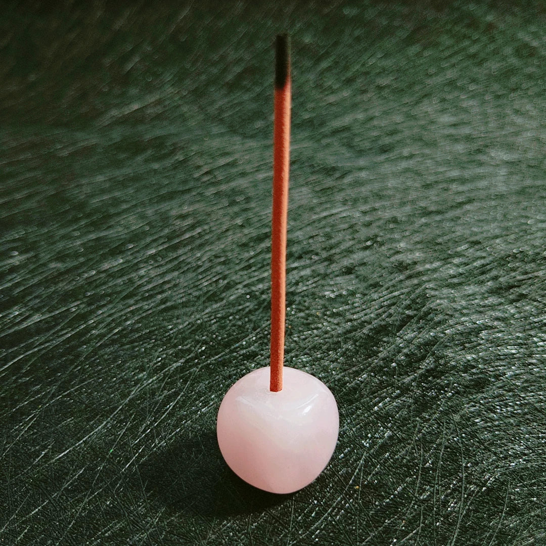 2026 Gems Good Quality Rose Quartz Gemstone Incense Holder with Gift Box Made From Plastic Stick Mini Gold