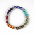Keep Calm Seven Chakra Precious Natural Gemstone Beads Healing Chakra Bracelets for Men Women