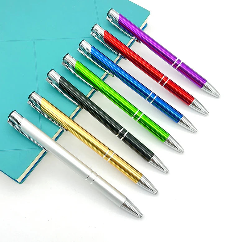 Professional Manufacture Aluminum Promotional Metal Pen Metal Ballpoint Pen Click Popular Colorful Ball Pens with Custom logo