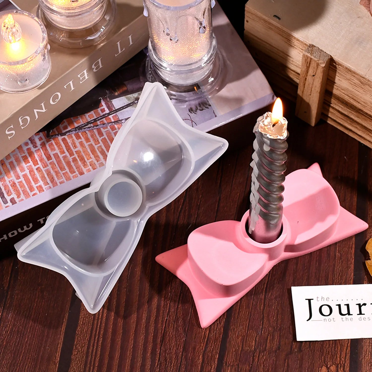 Bow Candle Holder Mold Silicone Candle Mold Resin Mold