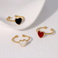 Wholesale Trendy 18K Gold Plated Stainless Steel Heart Ring Wedding Engagement Anniversaries Fashionable Parties Gifts