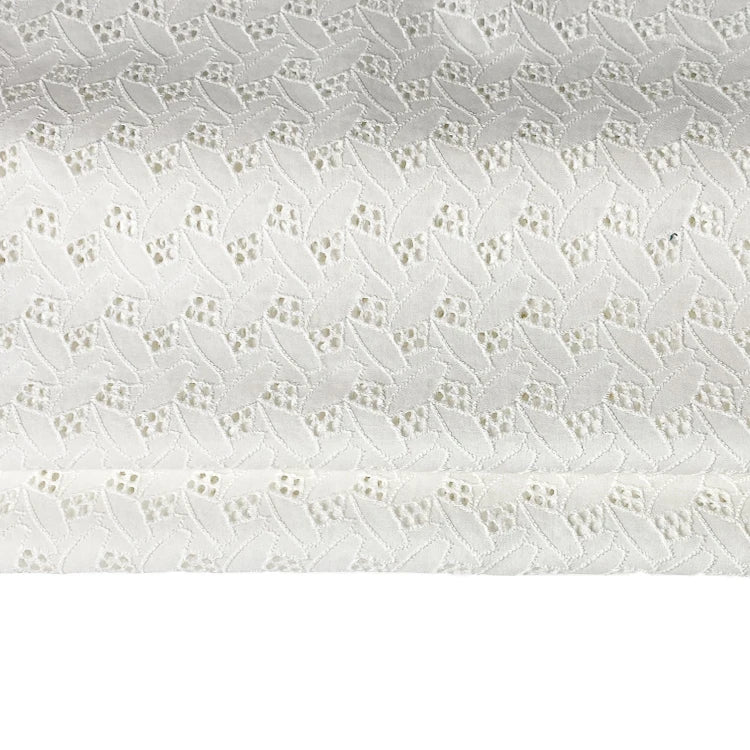 Harvest 100% Cotton Voile Solid Dyed Eyelet Geometric Embroidery Fabric for Garmrnt