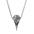 Nordic Viking Amulet Compass Pendant Silver Raven Skull Men's Necklace Stainless Steel Helm of Awe Jewelry for Man