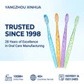 Custom OEM ODM PS Plastic Manual Toothbrush Sparkle Transparent Handle Soft Bristle Toothbrush for Adults