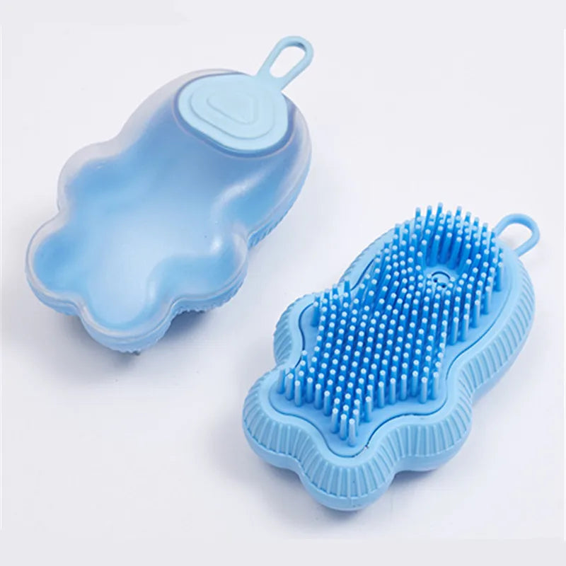 Pet Cleaning Grooming Supplies Dog Cat Shower Brushes Massage Comb Shampoo Dispenser Cat Bath Brush Dog Bathing Brushes