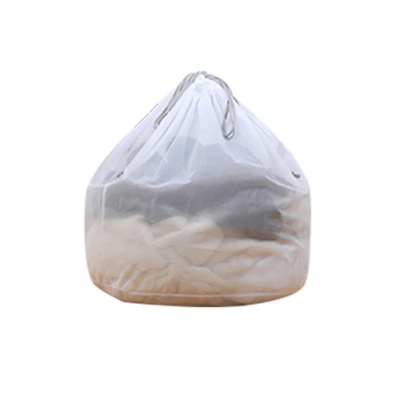 Custom Logo Foldable Travel Storage Bag Polyester Laundry Bag Coarse Mesh Fine Mesh Wash Drawstring Laundry Bag