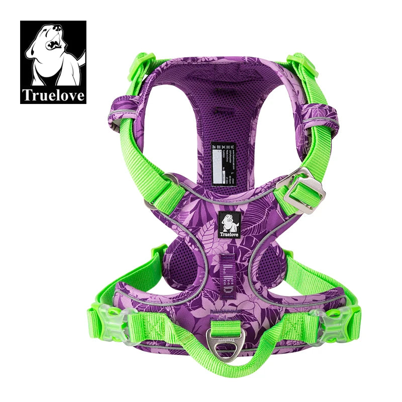 Truelove Wholesale Pet Dog Harness Walking Padded Reflective Nylon Adjustable Cotton Polyester Leather Silicone for Outdoor Use