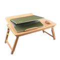 Folding Wooden Bamboo Laptop Bed Tray Computer Desk Bambu Laptop Breakfast Table for Bed