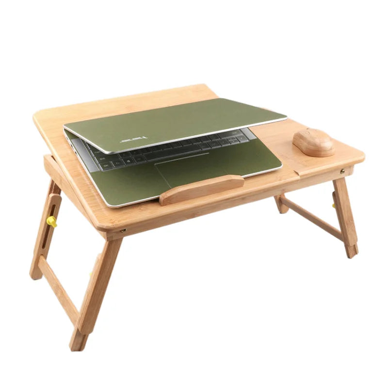 Folding Wooden Bamboo Laptop Bed Tray Computer Desk Bambu Laptop Breakfast Table for Bed