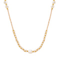 Natural Stone Glass Bead Necklace Freshwater Pearl studded Pendant Necklace Gift for Women