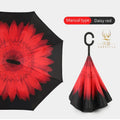 Custom Double-Layer Automatic Open Straight Umbrella C-Shape Handle Minimalist Design Inverted Reverse Manual Featuring Plastic