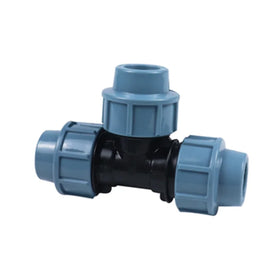 Good Quality Pipe Coupling HDPE PP Compression Fittings Wholesale Right Angle Tee Free Sample Drip for Irrigation Supply