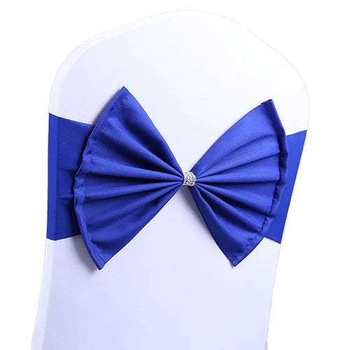 butterfly Shape Wholesale Price Bridal Chair Cover Sashes With Small Beads Buckle Wedding Chair Sash