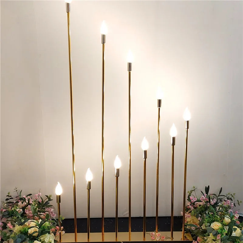 Y-Q055 New Wedding Props Starlight Road Lead Electroplating Metal Lights Stand Decoration for Wedding Party Stage