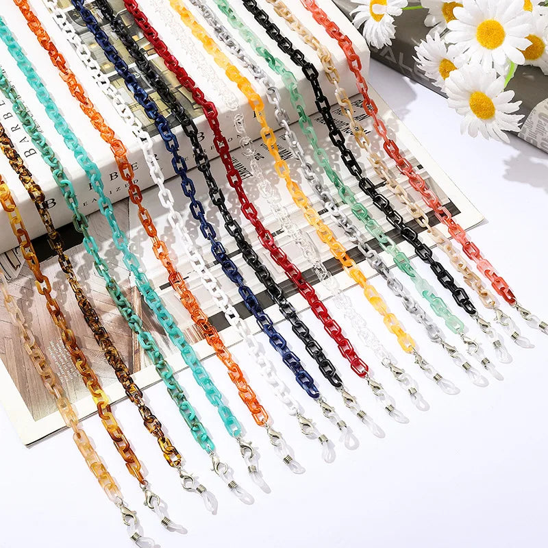 Rinhoo Wholesale Glasses Chain Necklace Acrylic Resin Sunglasses Straps Lanyard Face Masking Chain for Men and Women