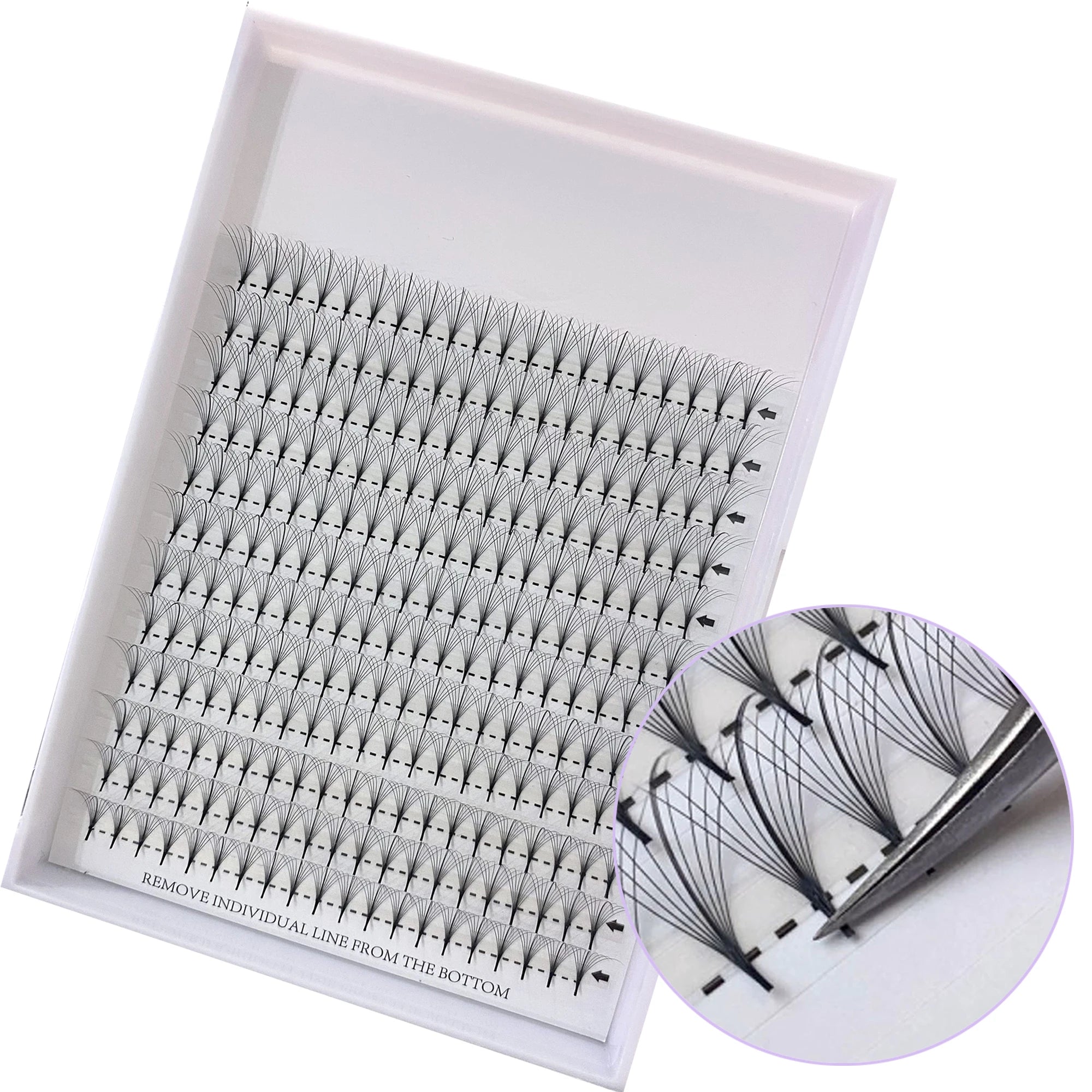 Private Label XL Tray 9D Volume Spike Premade Lash Fans Pointy Base Pre Made Lash Extension