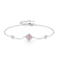SL2053 925 Sterling Silver Beautiful Colored Zircon Geometric Design Adjustable Bracelet for Women Girl Gift Modern Jewelry