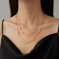 Simple Fashion Stainless Steel Fashion Jewelry Necklace Europe and the United States Hot Double Necklace Heart Clavicle Chain