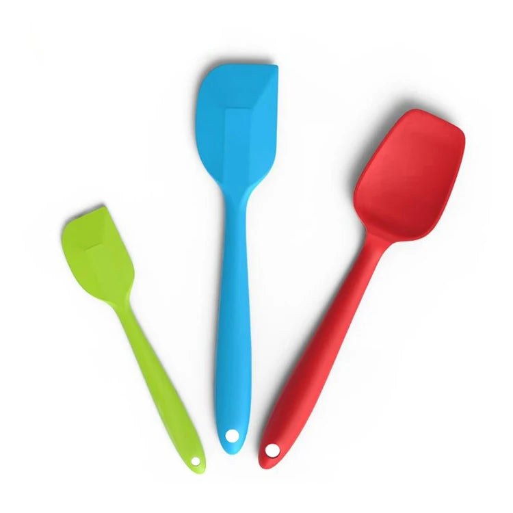 Heat Resistant Food Grade 3pcs Silicone Spatula Non Stick Kitchen Baking Tool for Cake Cream Butter Mixing Cooking Utensil