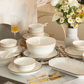 Factory Direct Sell Household Used Ceramic Plate Bowls White Porcelain Stock Cutlery Dinnerware Set With Plates and Dishes
