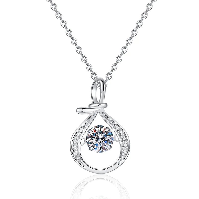 Stylish New S925 Sterling Silver Moissanite Jewelry with GRA Certificate 0.5Carat Moissanite Necklace for Women