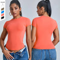 Yoga Dress Top Women Slim Slim Breathable Comfortable Long Sports Short Sleeve T-shirt Tight Outdoor Running Fitness Wear