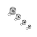 Sterling Silver No Hole Round Bead Hollow Seamless Ball Bead With/ Without Loop DIY Accessories 3mm 4mm 5mm 6mm 8mm 10mm 12mm