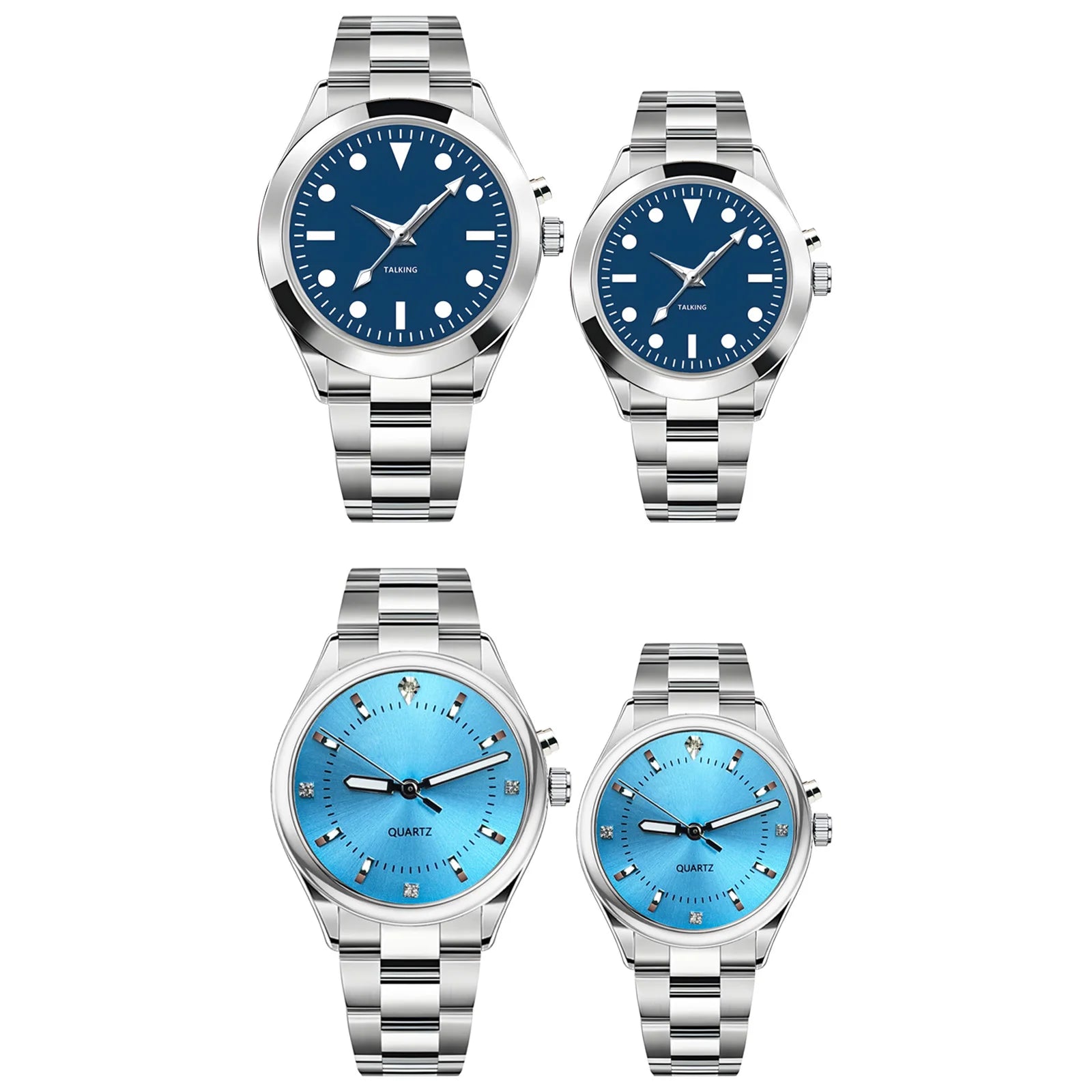 American English Talking Watch Speaks Clear and Loud Time Date and Alarm Time Stretch Band Is Best Gift for SeniorVisually Imp