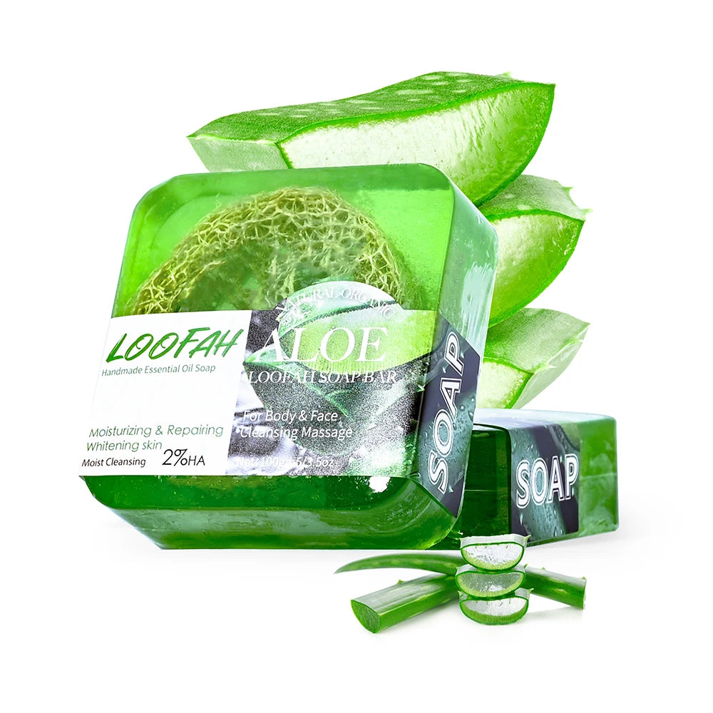 AiXin Private Label Moisturizing Exfoliating Cleansing Anti Acne Body Care Toilet Soap Whitening Soap Bar Loofah Aloe Vera Soap