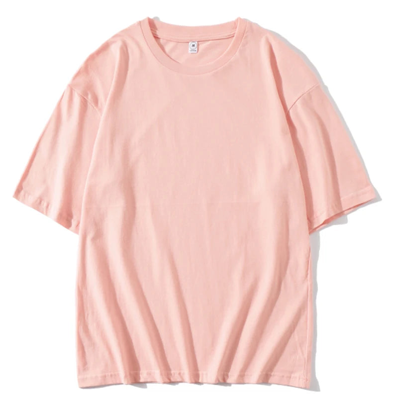 Top Drop Shoulder Pullover and Shorts Women 200gsm Cotton Oversized T Shirt