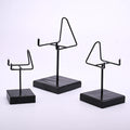 Modern Customizable Square Wood & Metal Corner Shelf Display Stand Foldable Black Garment Display Easy Assembly Freestanding