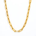 18K PVD Gold Plated Stainless Steel Paper Pin Zirconia Charm Necklace for Women Wholesale Jewelry Set