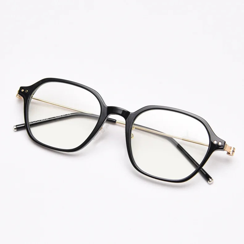 2022 High Prescription Myopia Glasses Women's & Men's Vintage Alloy Frame Pink Transparent Eyewear YT T7152 CE UV400 Certified