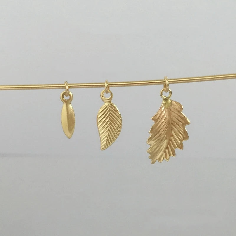 Fashion 14K Gold Filled Leaf Charms for Jewelry Making Bracelet Necklace Accessories