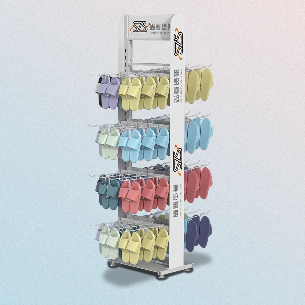 Metal Material Slipper Display Rack Double-sided Slipper Display Rack Retail Store Shelves Double-sided Factory Direct Sales