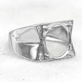 Sterling Silver 10*12mm Semi Mount Men's Ring Frame Empty Blank Claw Setting S925 Base Holder Without Center Stone for DIY Inlay