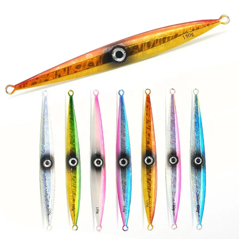 40g/60g/80g/100g/120g/150g/200g/250g/300g/400g/500g/620g 3D Eyes Speed Metal Jig Lure Vertical Jigs Fishing Lure Fast Jig Lures