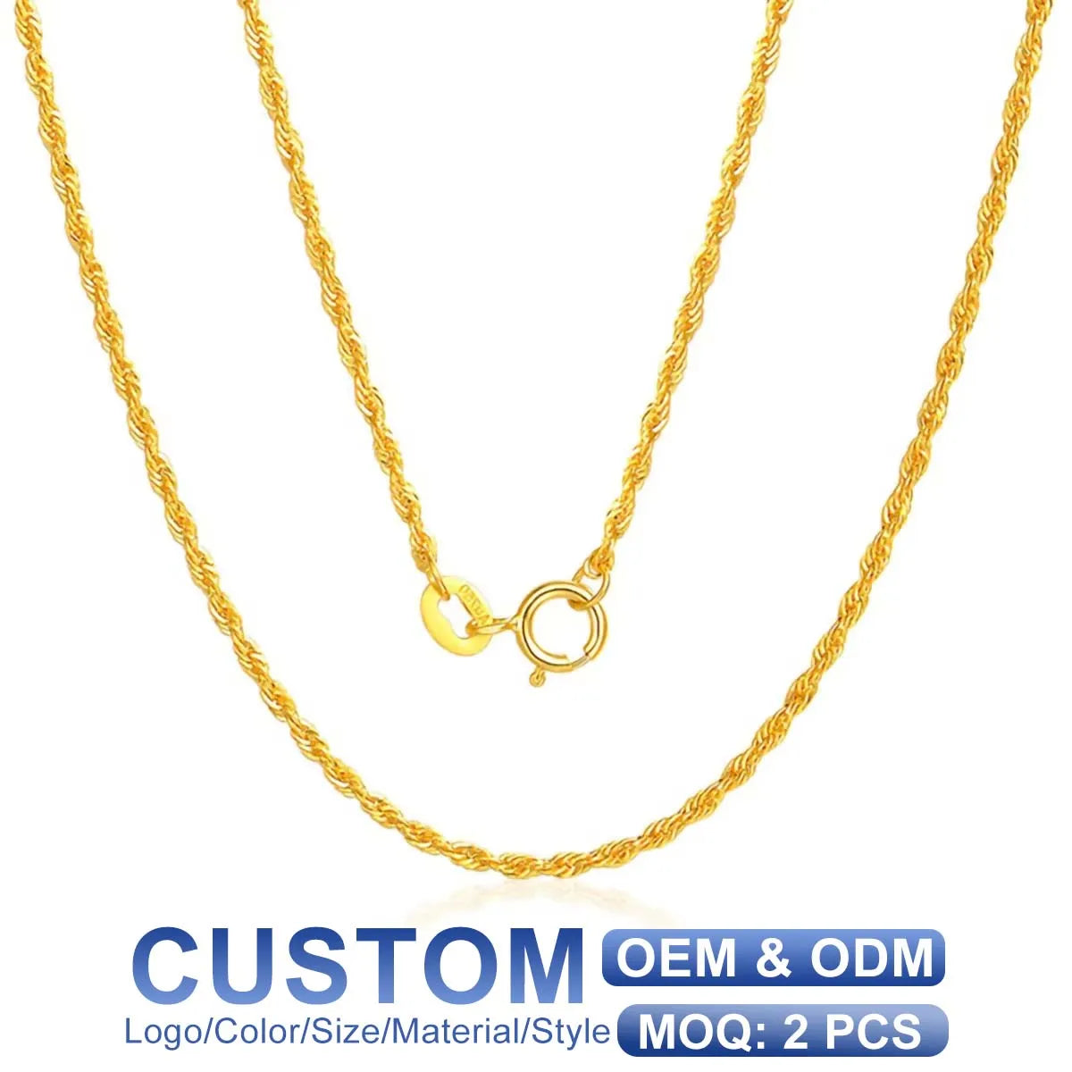 High Quality Engagement Wedding Christmas Gift Woman Necklace Button Chain Gold Jewelry 18k Real