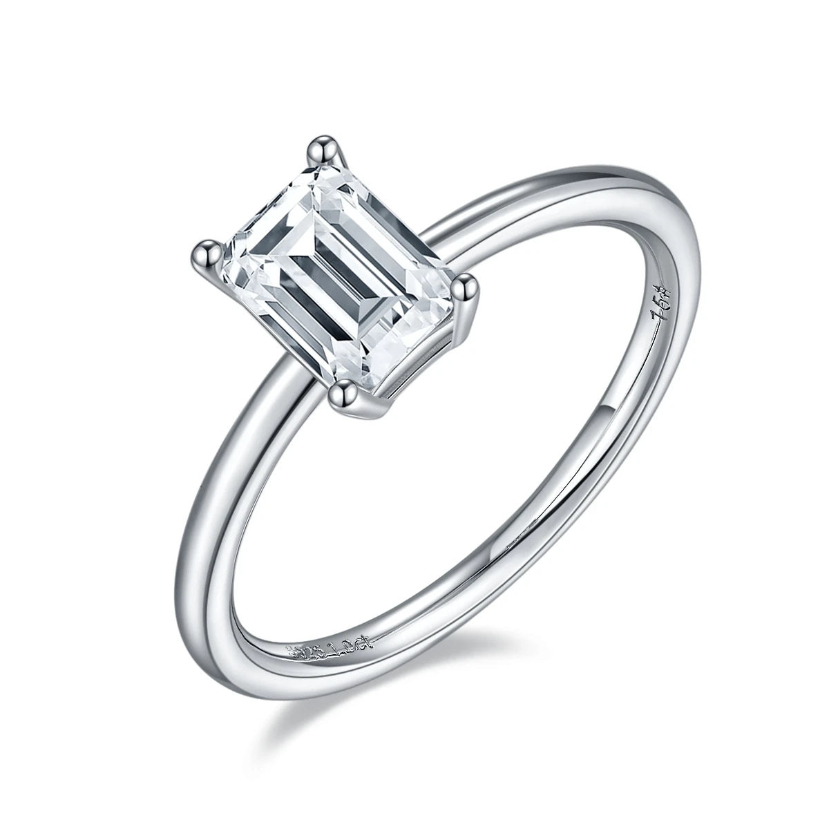 Best Selling Items Sophisticated Moissanite Rings 1ct Emerald Cut Moissanite Ring for Women Girl Accessories Jewelry
