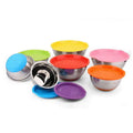 Modern Stainless Steel Kitchen Utensils Set Colorful Polished Mixing and Salad Bowl Sustainable Metal Design