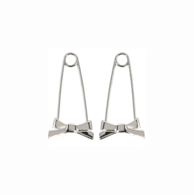 New Bow Pin Stud Earrings Summer Trendy Simple Unique Hoop Earring for Women
