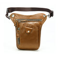 Waterproof Sport Real Leather Thigh Pouch Strap Drop Leg Bag Hip Waist Bag Design Motorcycle Genuine Leather Belt Bag for Men