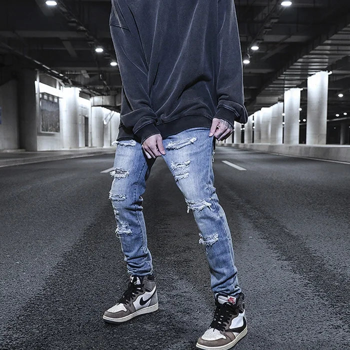 OEM FOG Private Blue Brand Drop Shipping Stock Men Jeans Trousers Patches Denim Jeans Wears