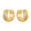 High Quality 18K Gold Plated Brass Jewelry Glossy Textured Symmetry Twill Design Accessories Hoop Earrings E221381